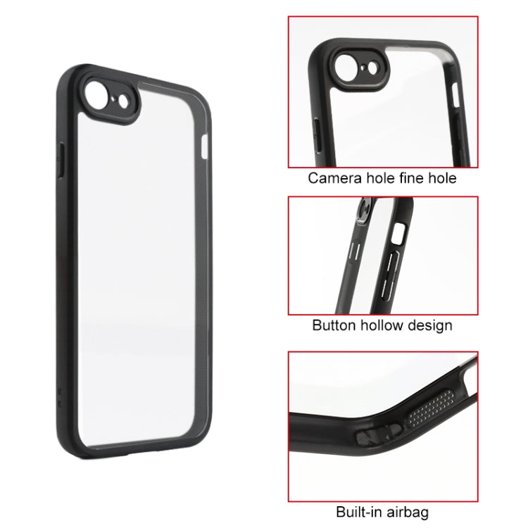 For iPhone SE 2022 / 2020 / 8 / 7 Frosted TPU + Transparent PC Phone Case(Black)