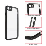 For iPhone SE 2022 / 2020 / 8 / 7 Frosted TPU + Transparent PC Phone Case(Black)