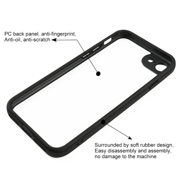 For iPhone SE 2022 / 2020 / 8 / 7 Frosted TPU + Transparent PC Phone Case(Black)