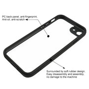 For iPhone SE 2022 / 2020 / 8 / 7 Frosted TPU + Transparent PC Phone Case(Black)
