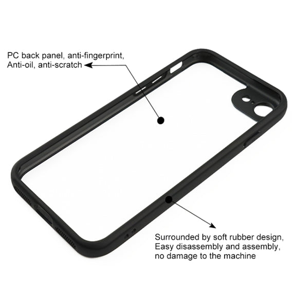For iPhone SE 2022 / 2020 / 8 / 7 Frosted TPU + Transparent PC Phone Case(Black)