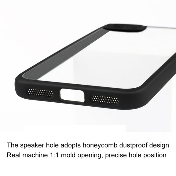 For iPhone SE 2022 / 2020 / 8 / 7 Frosted TPU + Transparent PC Phone Case(Black)