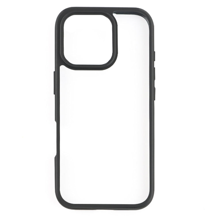 For iPhone 16 Pro Max Frosted TPU + Transparent PC Phone Case(Black)