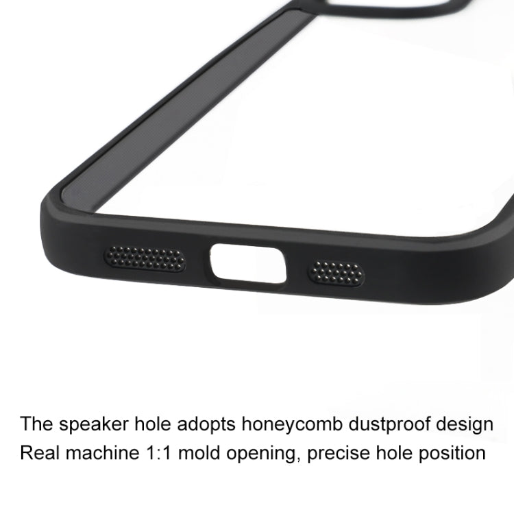 For iPhone 16 Pro Max Frosted TPU + Transparent PC Phone Case(Black)