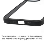 For iPhone 16 Pro Max Frosted TPU + Transparent PC Phone Case(Black)