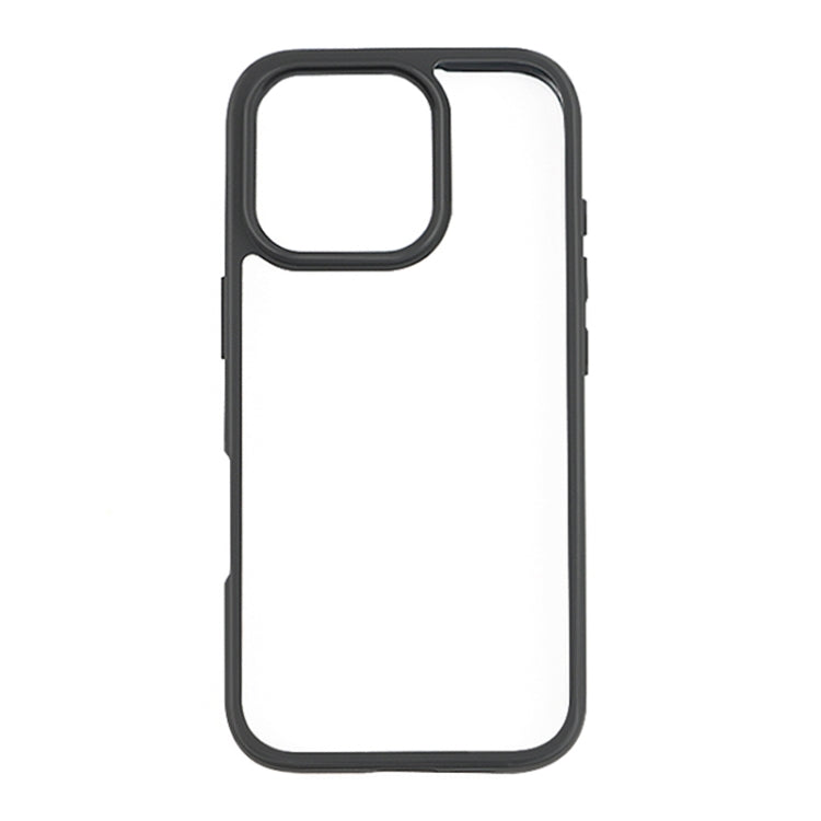 For iPhone 16 Pro Frosted TPU + Transparent PC Phone Case(Black)