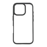 For iPhone 16 Pro Frosted TPU + Transparent PC Phone Case(Black)