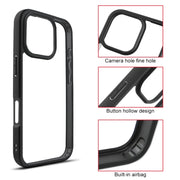 For iPhone 16 Pro Frosted TPU + Transparent PC Phone Case(Black)