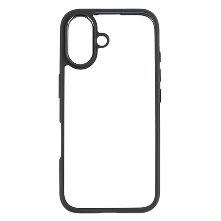 For iPhone 16 Plus Frosted TPU + Transparent PC Phone Case(Black)