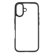 For iPhone 16 Plus Frosted TPU + Transparent PC Phone Case(Black)