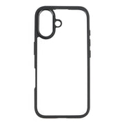 For iPhone 16 Frosted TPU + Transparent PC Phone Case(Black)