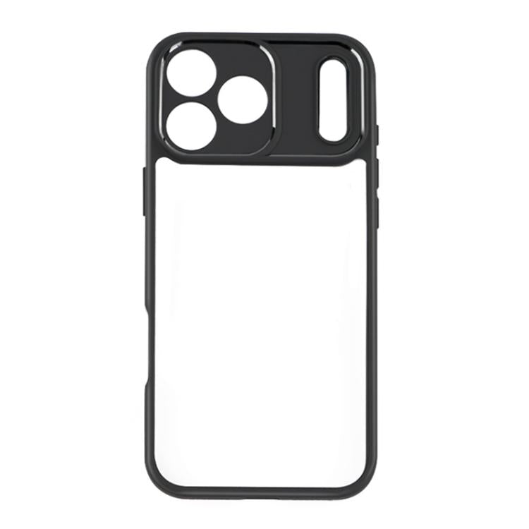 For iPhone 17 Pro Max Frosted TPU + Transparent PC Phone Case(Black)
