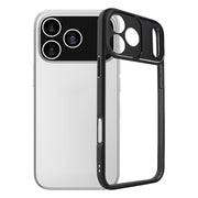 For iPhone 17 Pro Max Frosted TPU + Transparent PC Phone Case(Black)