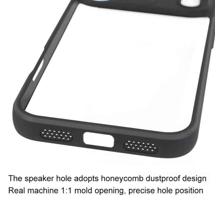 For iPhone 17 Pro Max Frosted TPU + Transparent PC Phone Case(Black)