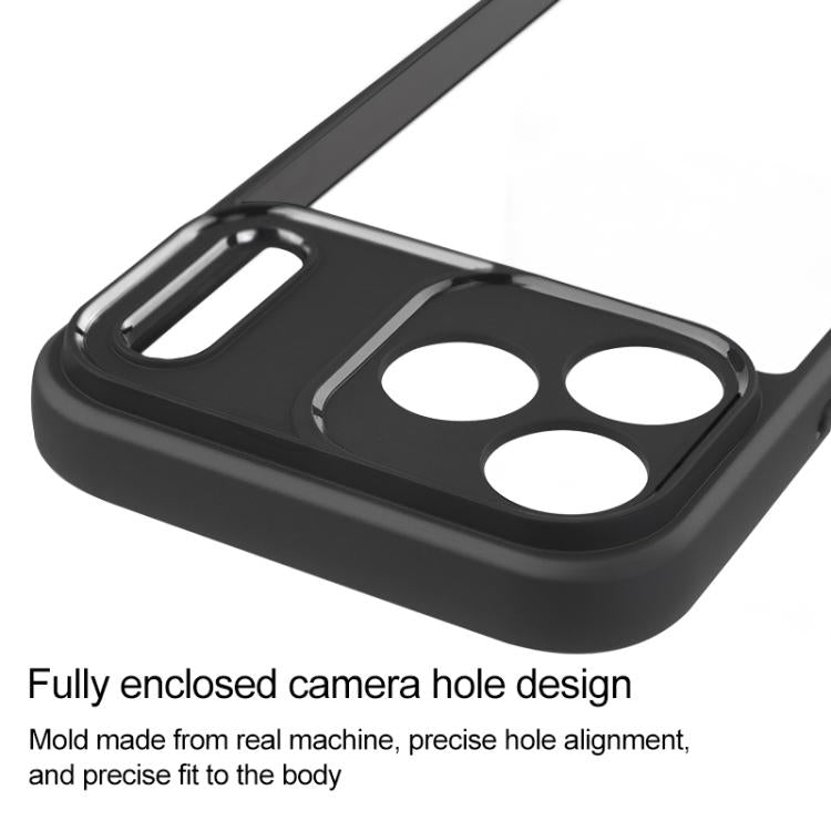For iPhone 17 Pro Max Frosted TPU + Transparent PC Phone Case(Black)