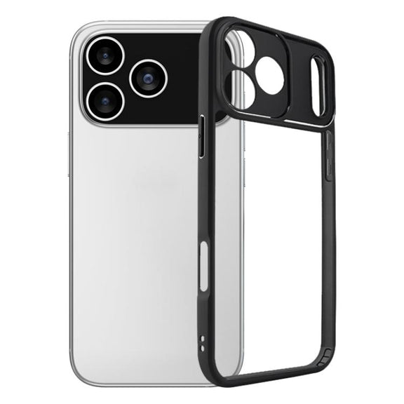 For iPhone 17 Pro Max Frosted TPU + Transparent PC Phone Case(Black)