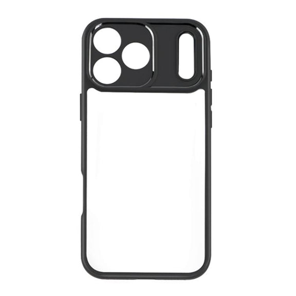 For iPhone 17 Pro Frosted TPU + Transparent PC Phone Case(Black)