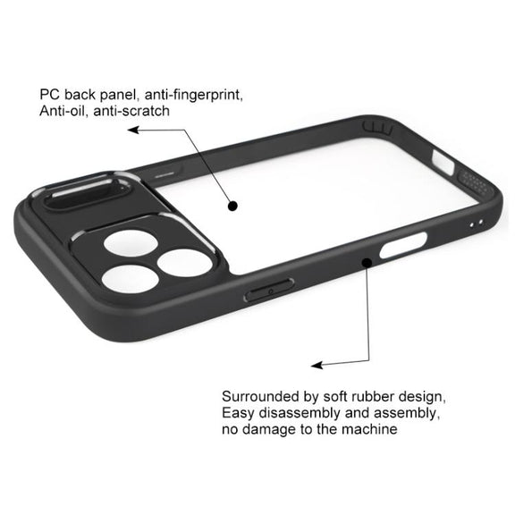 For iPhone 17 Pro Frosted TPU + Transparent PC Phone Case(Black)