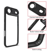 For iPhone 17 Air Frosted TPU + Transparent PC Phone Case(Black)