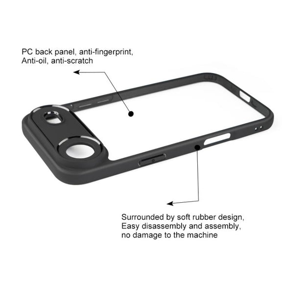 For iPhone 17 Air Frosted TPU + Transparent PC Phone Case(Black)