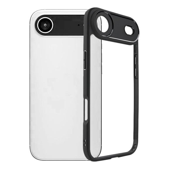 For iPhone 17 Air Frosted TPU + Transparent PC Phone Case(Black)