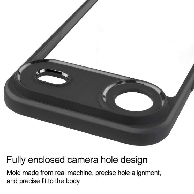 For iPhone 17 Air Frosted TPU + Transparent PC Phone Case(Black)