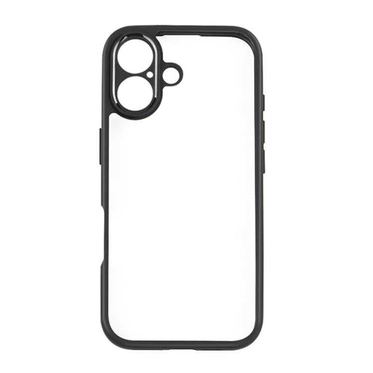 For iPhone 17 Frosted TPU + Transparent PC Phone Case(Black)