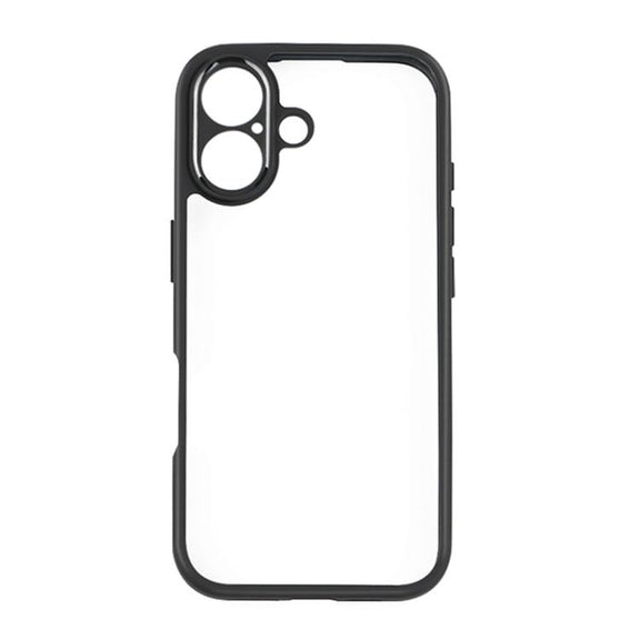 For iPhone 17 Frosted TPU + Transparent PC Phone Case(Black)