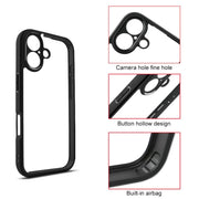 For iPhone 17 Frosted TPU + Transparent PC Phone Case(Black)