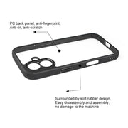 For iPhone 17 Frosted TPU + Transparent PC Phone Case(Black)