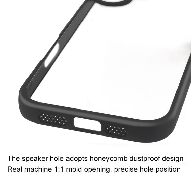 For iPhone 17 Frosted TPU + Transparent PC Phone Case(Black)