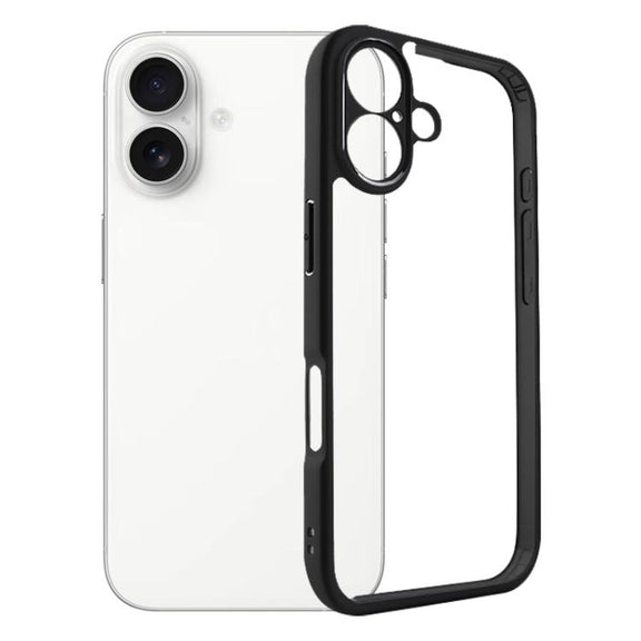 For iPhone 17 Frosted TPU + Transparent PC Phone Case(Black)
