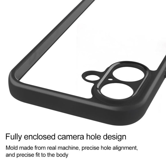 For iPhone 17 Frosted TPU + Transparent PC Phone Case(Black)