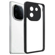 For vivo iQOO 12 Frosted TPU + Transparent PC Phone Case(Black) - iQOO 12 Cases by PMC TechLife | Online Shopping South Africa | PMC TechLife