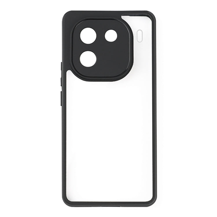 For vivo iQOO 12 Frosted TPU + Transparent PC Phone Case(Black)