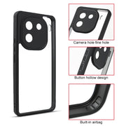 For vivo iQOO 12 Frosted TPU + Transparent PC Phone Case(Black)