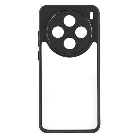 For vivo X200 Frosted TPU + Transparent PC Phone Case(Black)