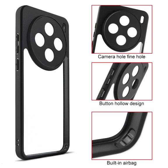 For vivo X200 Frosted TPU + Transparent PC Phone Case(Black)