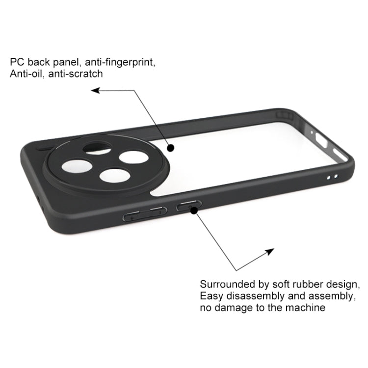 For vivo X200 Frosted TPU + Transparent PC Phone Case(Black)