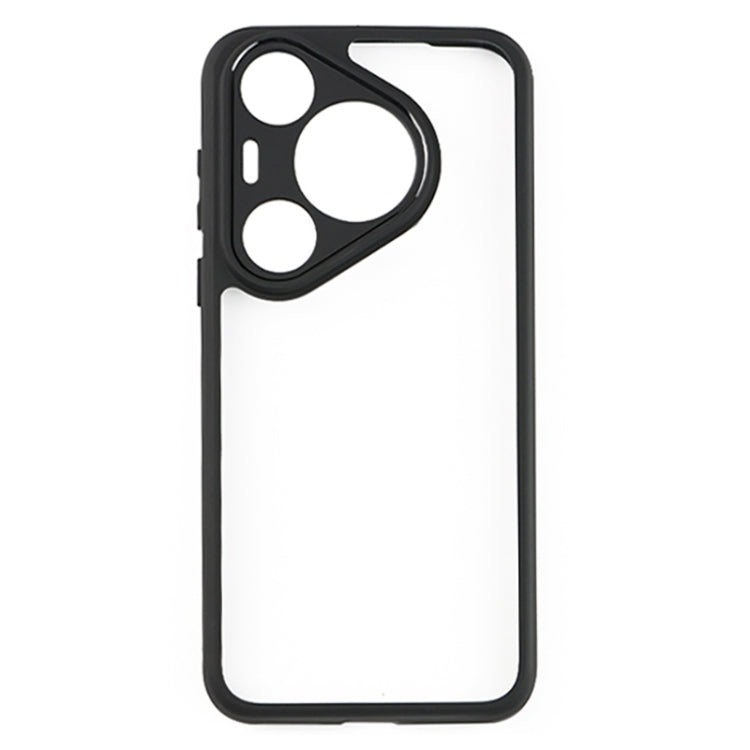 For Huawei Pura 70 Frosted TPU + Transparent PC Phone Case(Black)