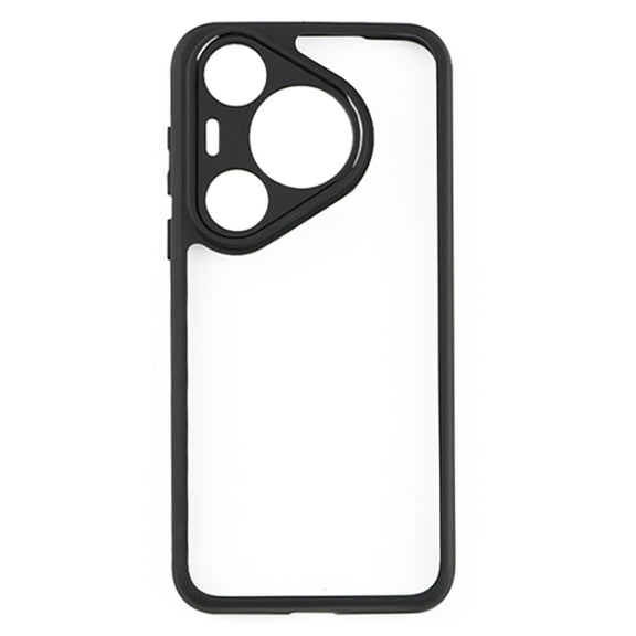 For Huawei Pura 70 Frosted TPU + Transparent PC Phone Case(Black)