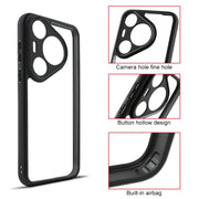 For Huawei Pura 70 Frosted TPU + Transparent PC Phone Case(Black)