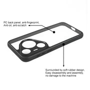 For Huawei Pura 70 Frosted TPU + Transparent PC Phone Case(Black)