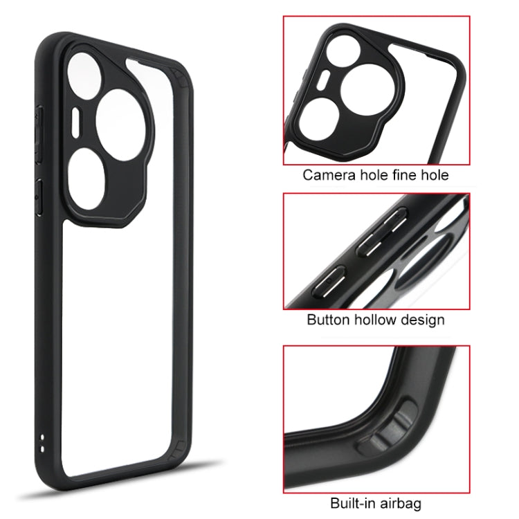 For Huawei Pura 70 Ultra Frosted TPU + Transparent PC Phone Case(Black)