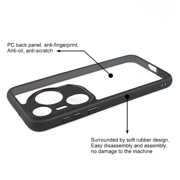 For Huawei Pura 70 Ultra Frosted TPU + Transparent PC Phone Case(Black)