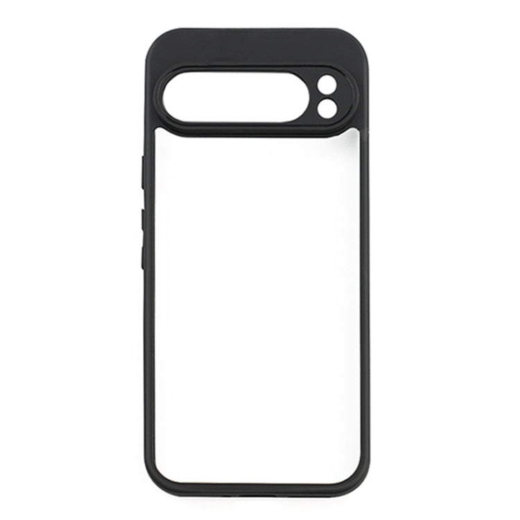 For Google Pixel 9 Frosted TPU + Transparent PC Phone Case(Black)