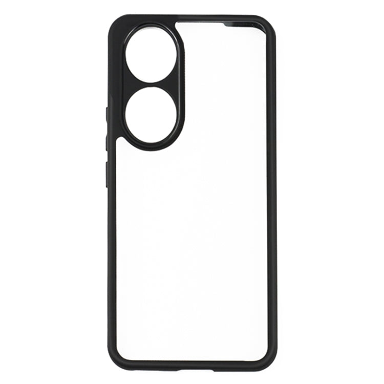 For Honor 90 Frosted TPU + Transparent PC Phone Case(Black)