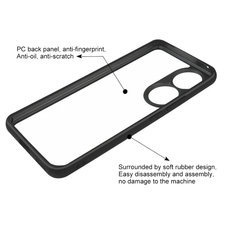 For Honor 90 Frosted TPU + Transparent PC Phone Case(Black)