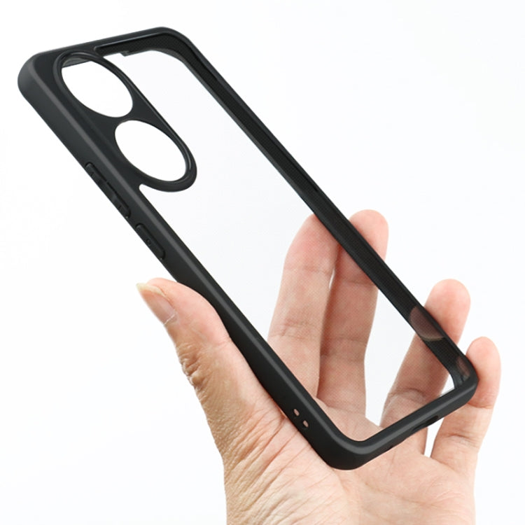 For Honor 90 Frosted TPU + Transparent PC Phone Case(Black)