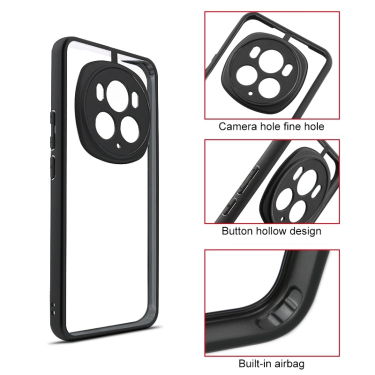 For Honor Magic6 Pro Frosted TPU + Transparent PC Phone Case(Black)